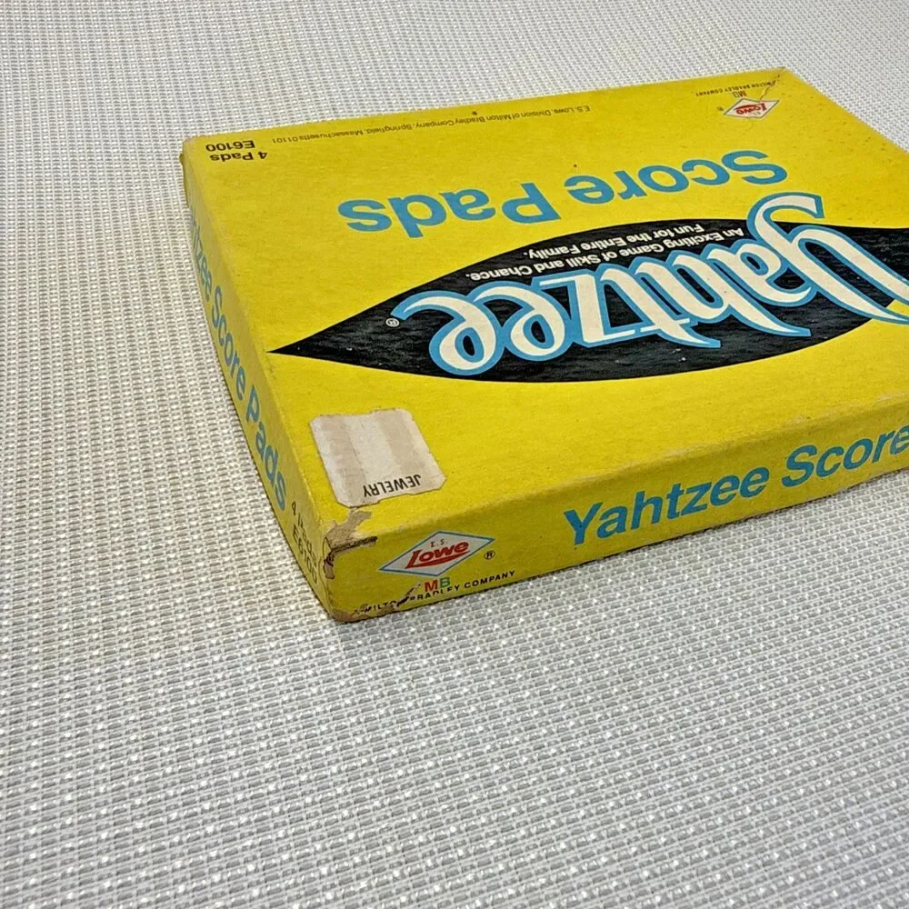 Vintage Yahtzee Score Pads in Original Box
